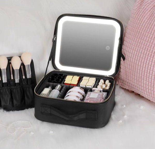 Cosmetiquera con Espejo LED Glambox Mirror® – Maquíllate con Luz Profesional Donde Estés