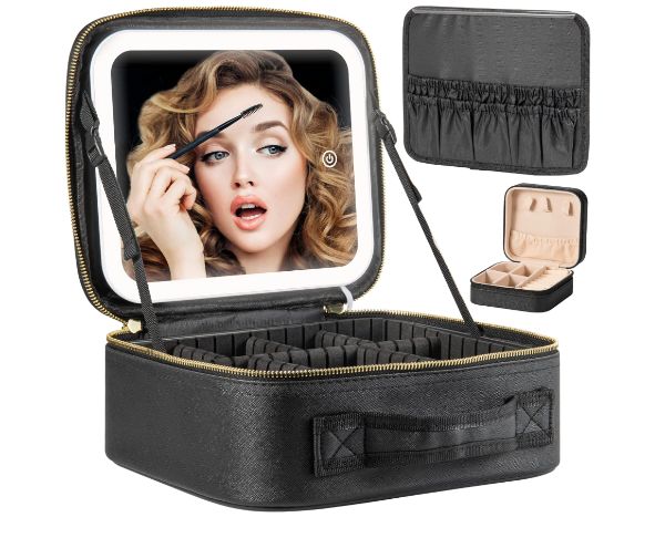 Cosmetiquera con Espejo LED Glambox Mirror® – Maquíllate con Luz Profesional Donde Estés