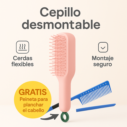 ✨El Cepillo Inteligente que se Limpia Solo con un Clic + 🎁 Incluye GRATIS una Peineta para Planchar tu Cabello
