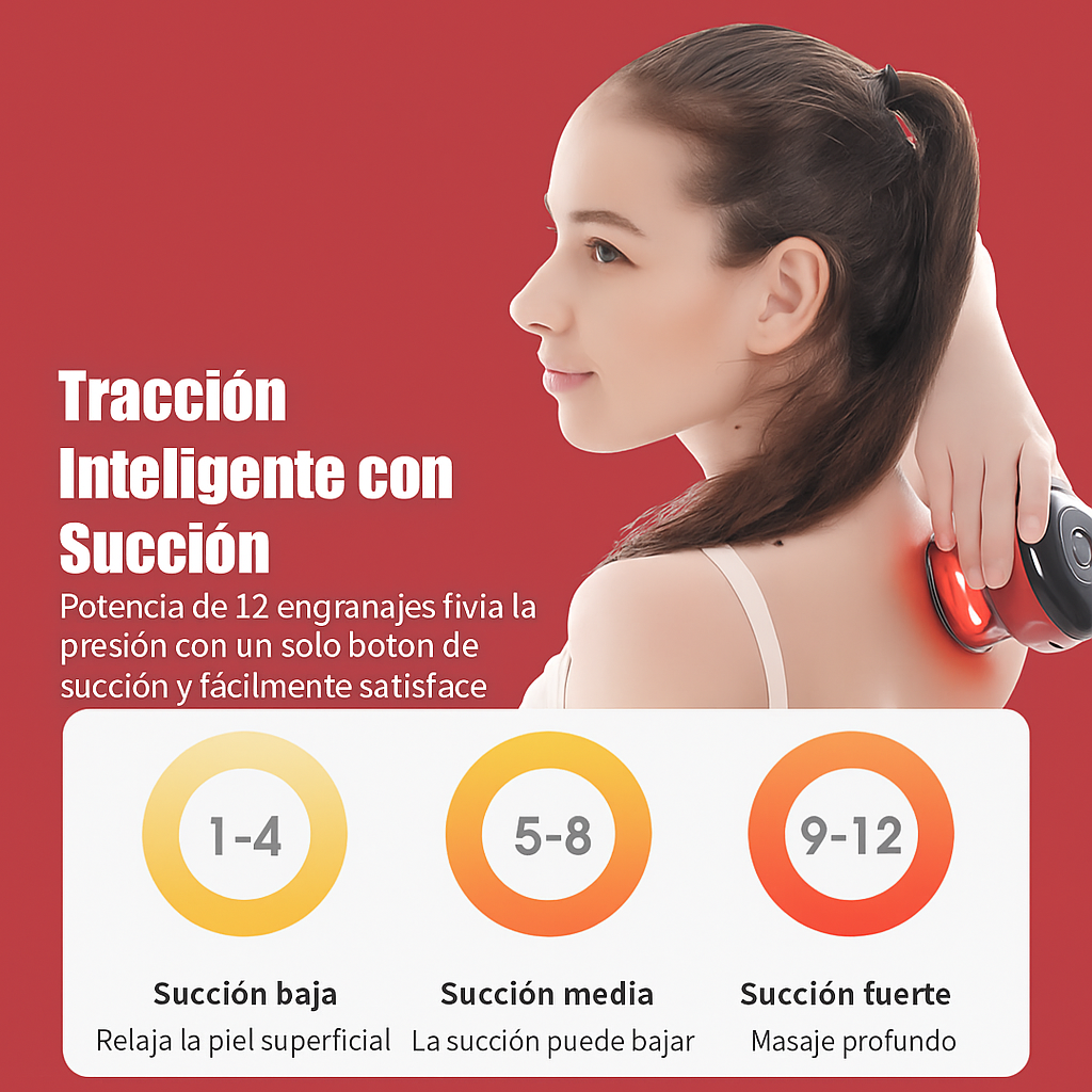 Masajeador de Ventosa Electrónica 4‑en‑1 – Alivia tensión y mejora circulación sin esfuerzo+ Gratis Aceite  de jengibre